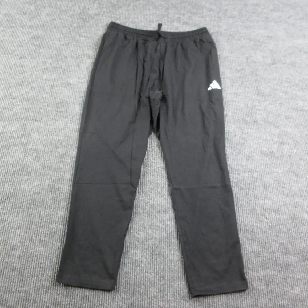Adidas Pants Mens XL Black Tapered Track Drawstring Pockets 34x30* NWT
